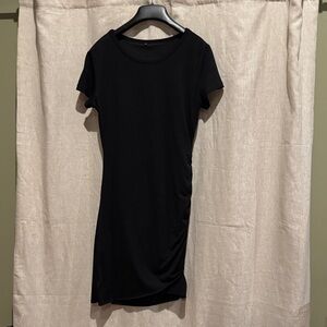 Chic Black Ruched Dress